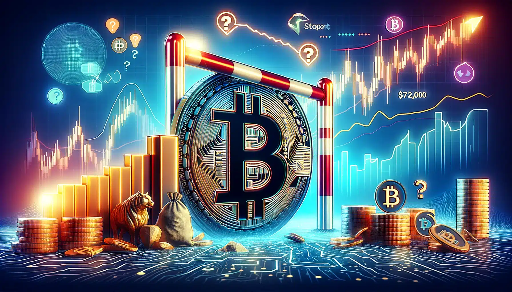 Bitcoin napotyka przeszkody na poziomie 72 tys. USD w obliczu niepewności i silnego rynku akcji
