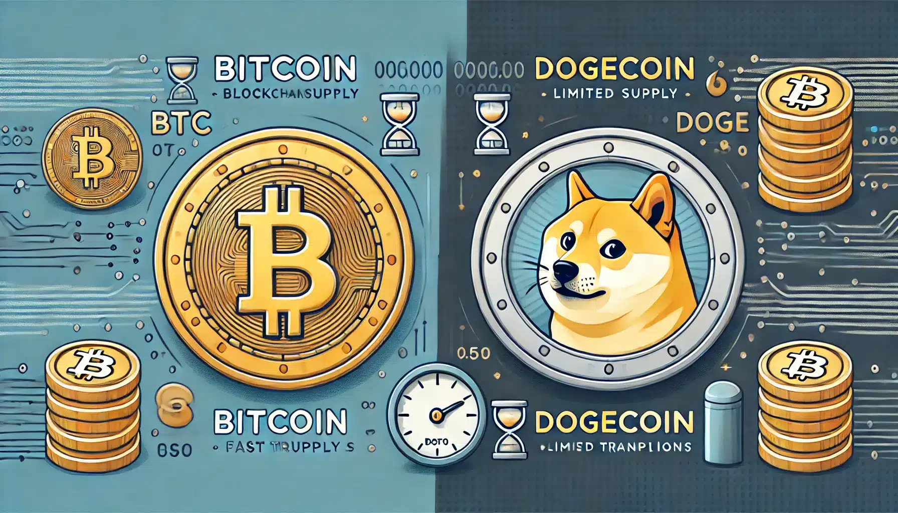 Bitcoin (BTC) kontra Dogecoin (DOGE): Jakie są różnice?