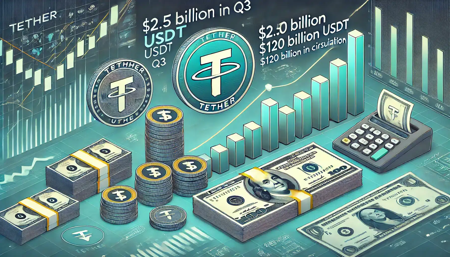 Tether Osiąga 2,5 Miliarda USD Zysku w III Kwartale i 120 Miliardów USD w Obiegu USDT